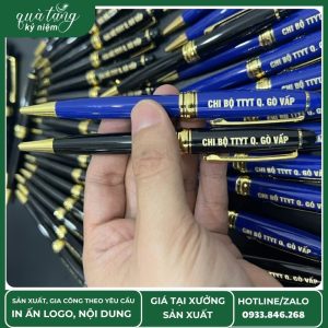Bút ký quà tặng đại hội chi bộ khắc chữ Chi bộ TTYT Q.Gò Vấp, thiết kế sang trọng và ý nghĩa