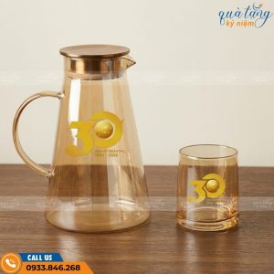 Bộ bình cốc thủy tinh quà tặng kỷ niệm 30 năm thành lập Bảo Việt Nhân Thọ
