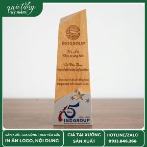Cúp gỗ vinh danh tri ân nhân sự gắn bó lâu năm
