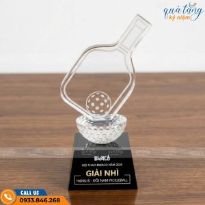Cúp pha lê Pickleball khắc tên theo yêu cầu