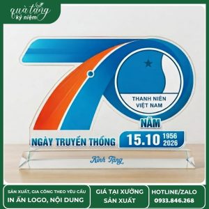 Biểu trưng pha lê kỷ niệm 70 năm Hội Liên hiệp Thanh niên Việt Nam